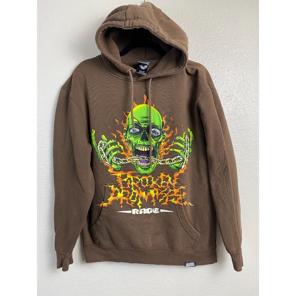 Broken Promises Forget You Zombie Skull Brown‎ Men Small Grunge Zumiez Goth Emo